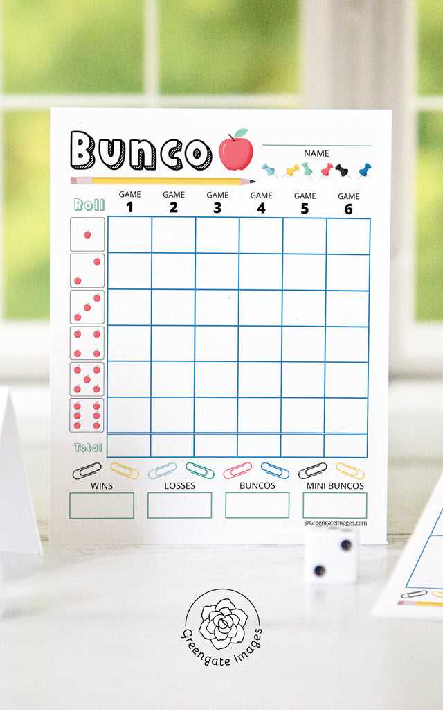 free printable bunco score sheets summer