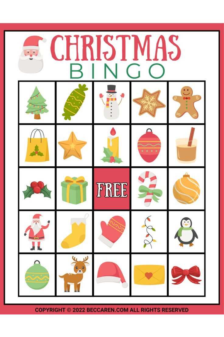 free printable christmas bingo