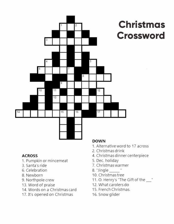 free printable christmas crossword puzzles for adults with answers