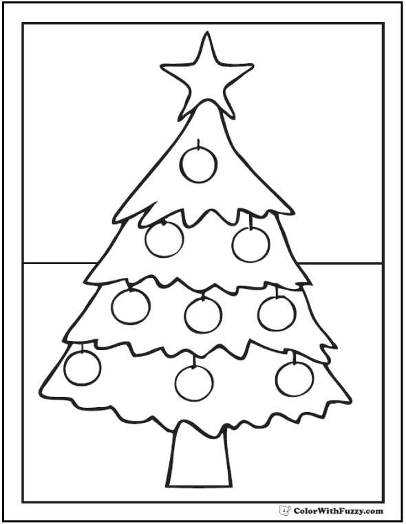 free printable christmas tree coloring pages