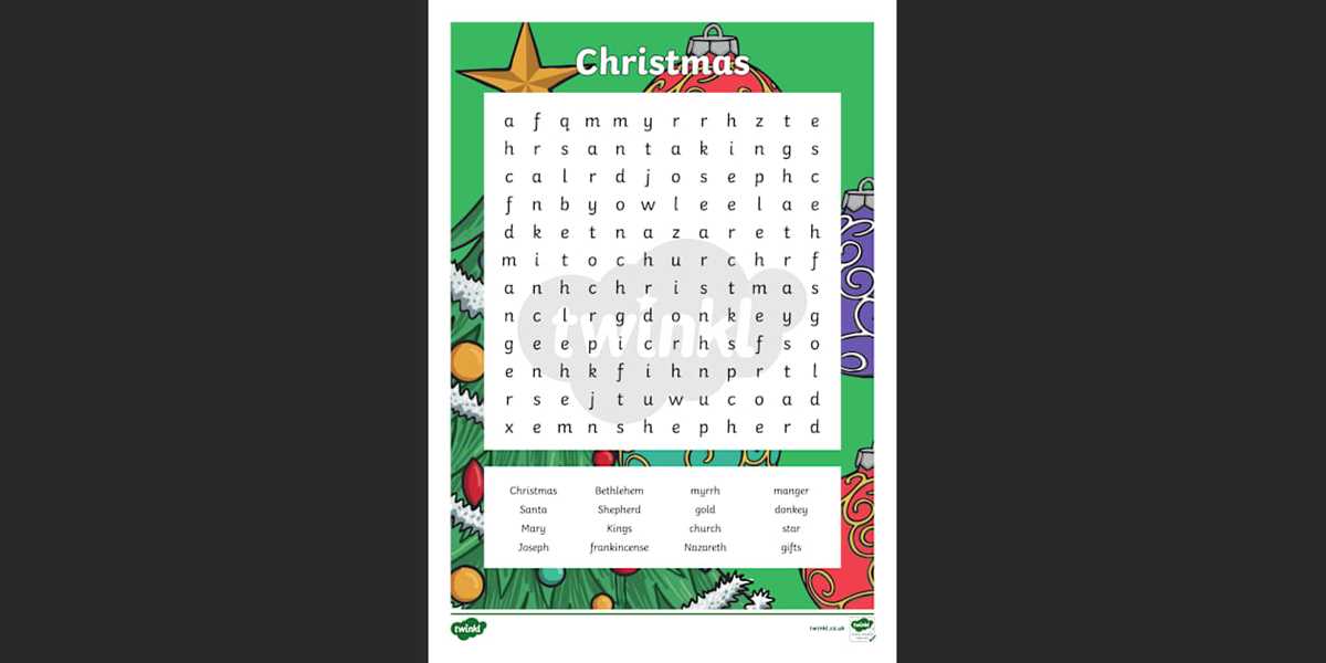 free printable christmas word search puzzles