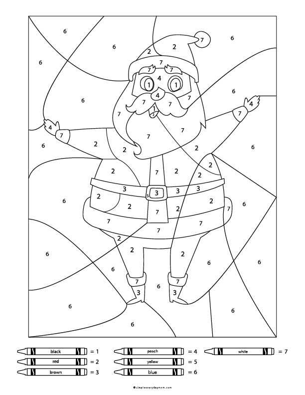 free printable color by number christmas