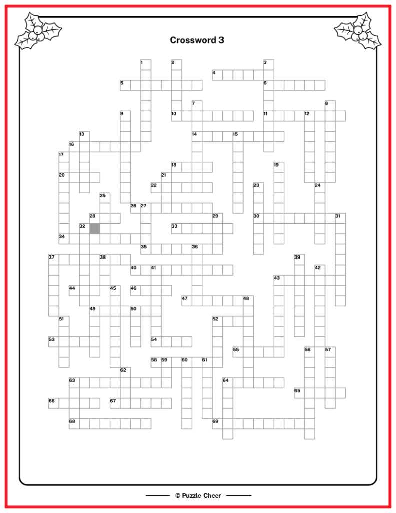 free printable crossword puzzles christmas