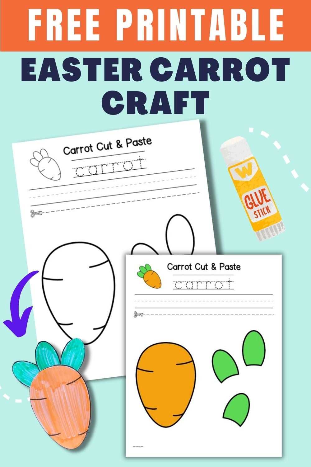 free printable easter carrot template