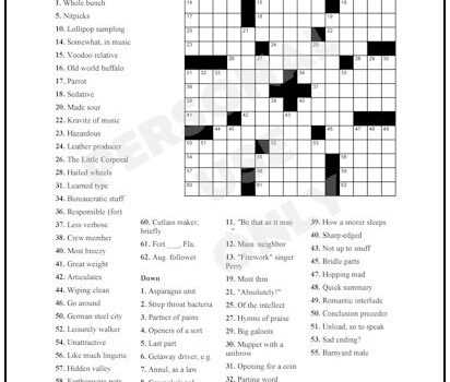 free printable easy crossword puzzles