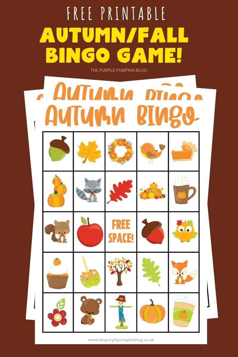 free printable fall bingo