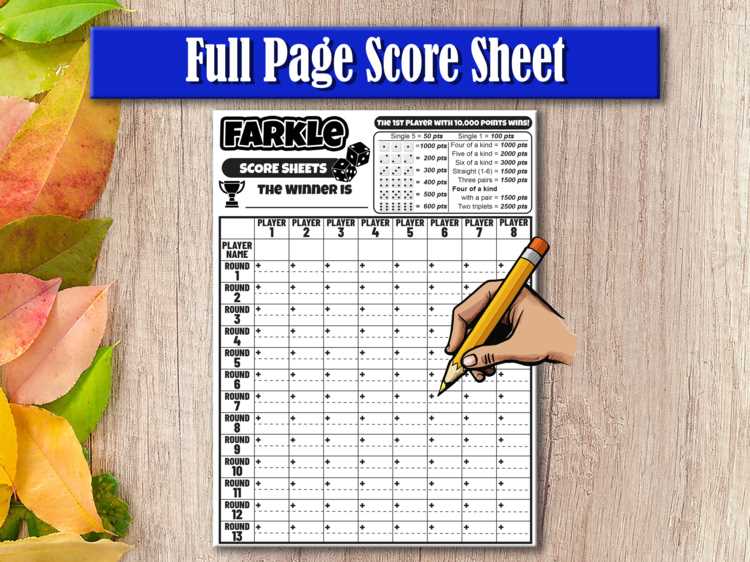 free printable farkle score sheets