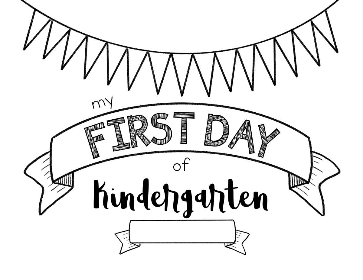 free printable first day of kindergarten sign