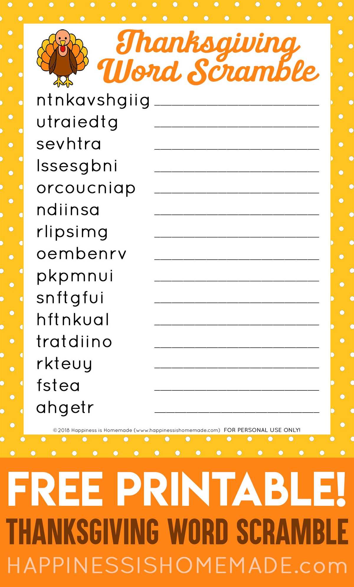 free printable games for thanksgiving