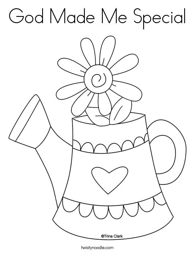 free printable god made me coloring page