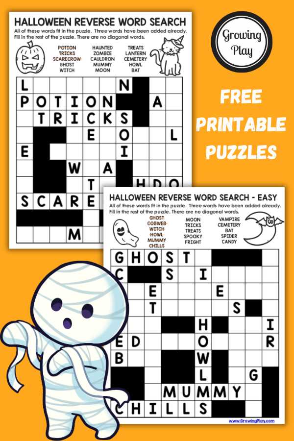 free printable halloween puzzles