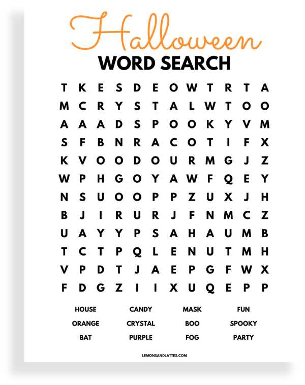 free printable halloween word puzzles