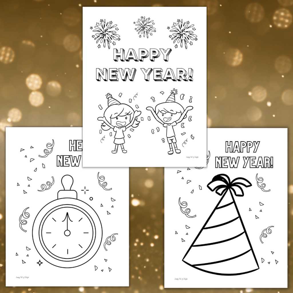 free printable happy new year coloring pages
