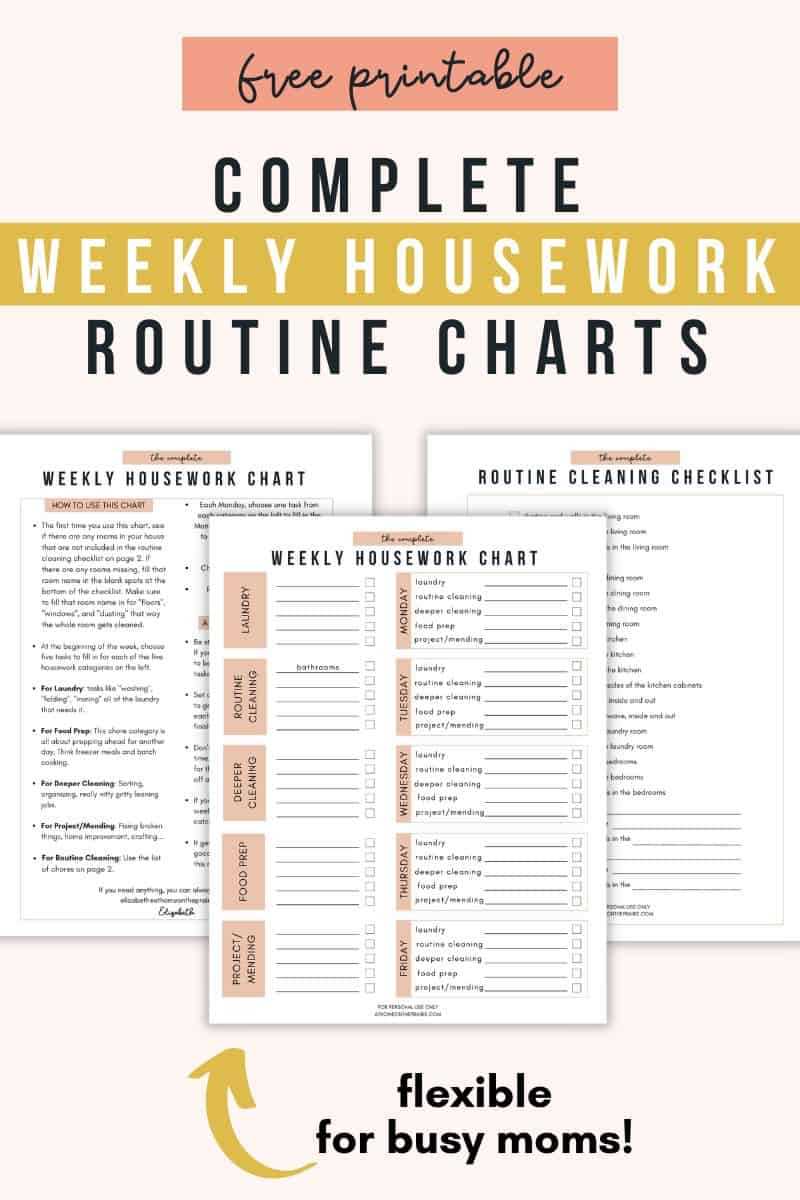free printable housework checklist
