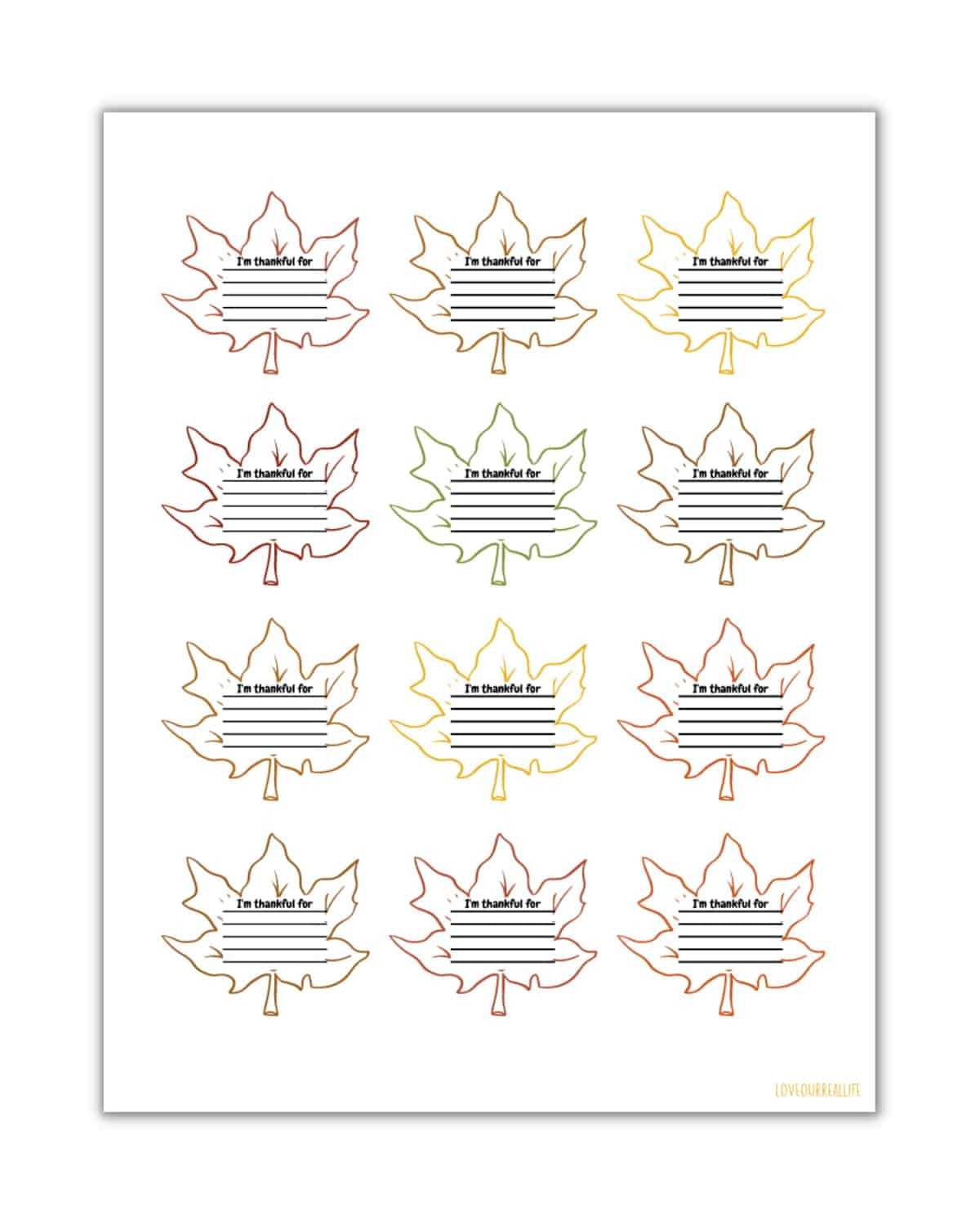 free printable i am thankful for