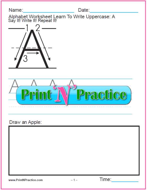free printable kindergarten handwriting worksheets