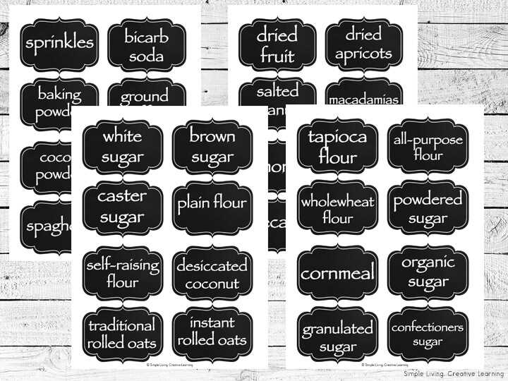 free printable labels for pantry
