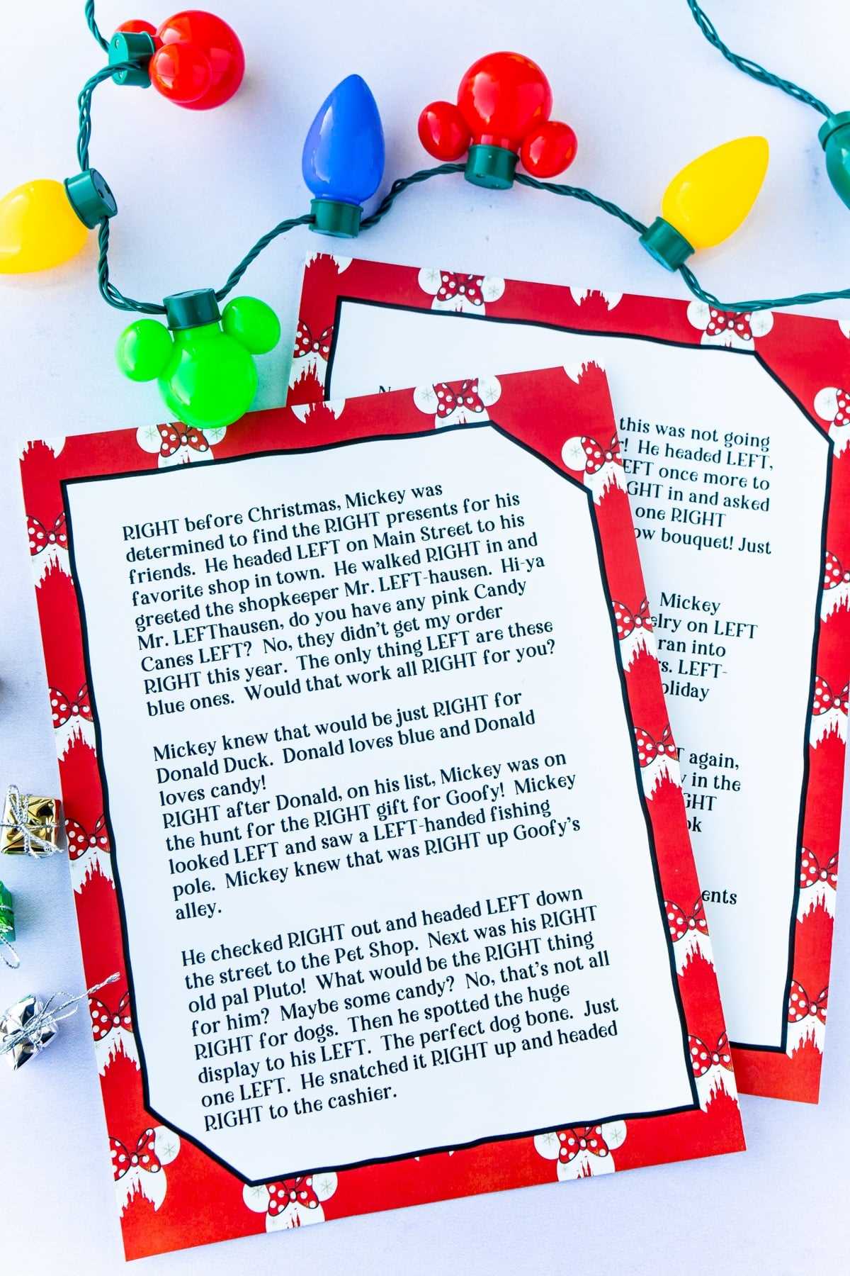 free printable left right christmas games