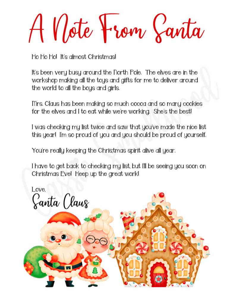 free printable letters from santa claus north pole