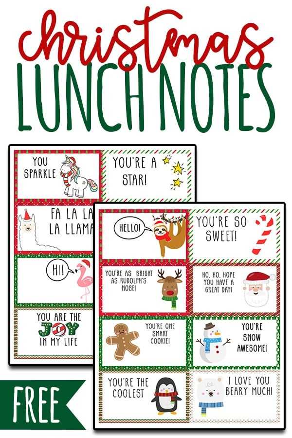 free printable lunchbox notes