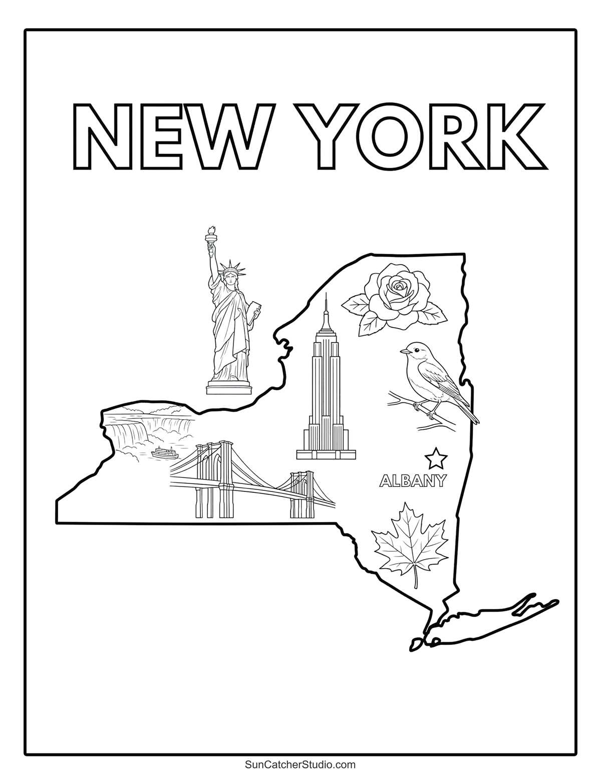 free printable map of new york state