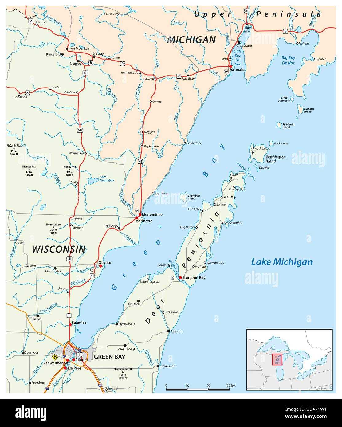 free printable map of upper peninsula michigan