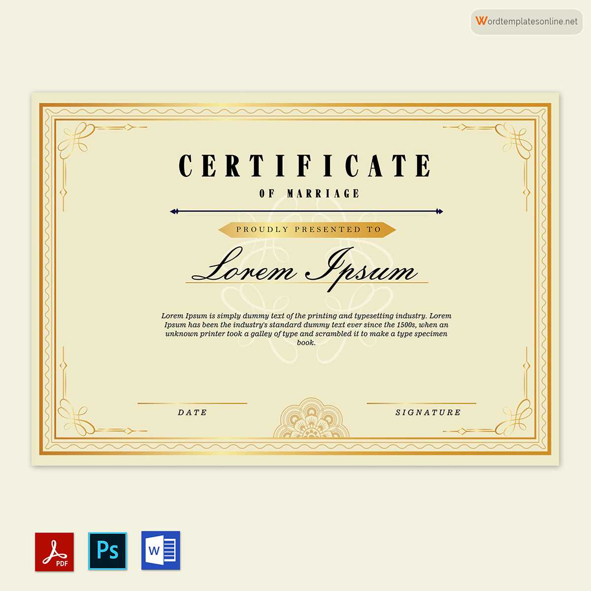 free printable marriage certificate