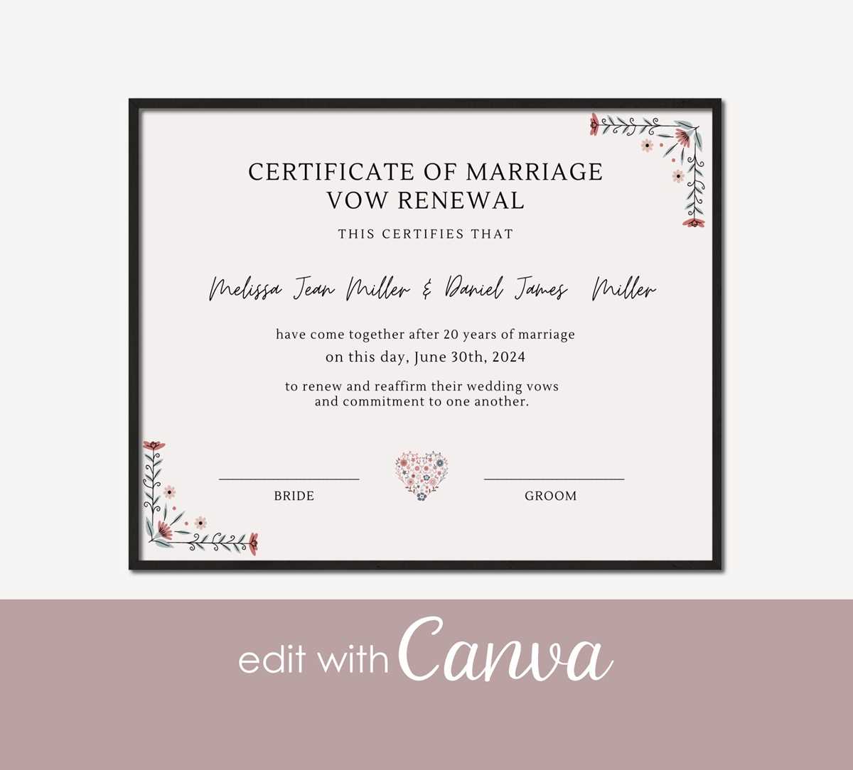free printable marriage certificate