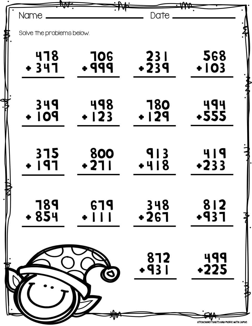 free printable math sheets for 3rd grade