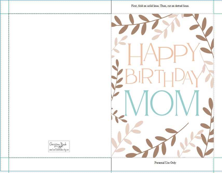 free printable mom birthday cards