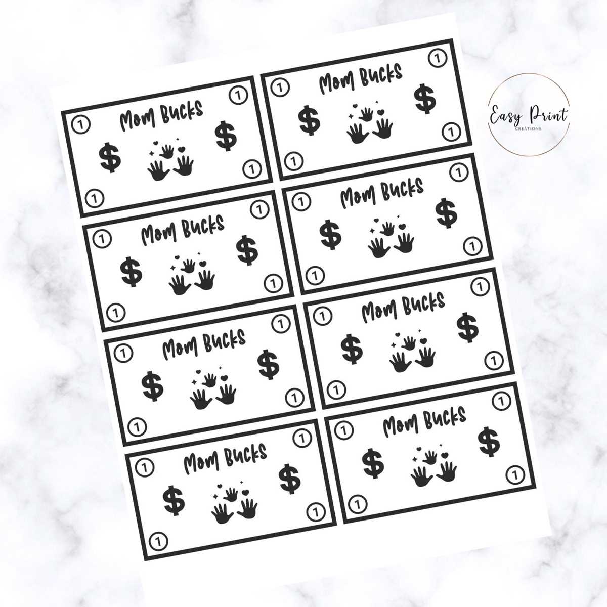 free printable mom bucks