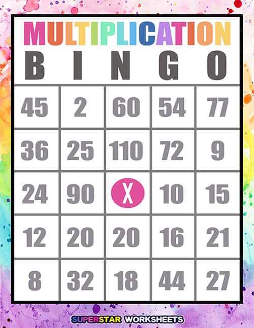 free printable multiplication bingo