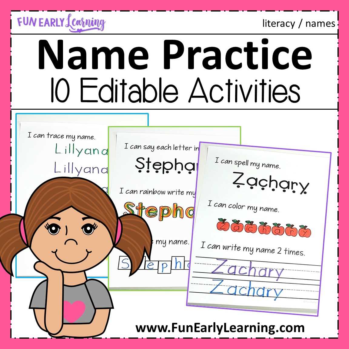 free printable name worksheets