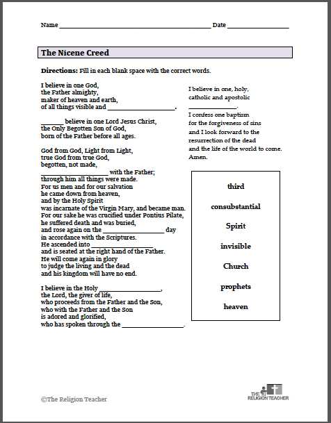 free printable nicene creed catholic printable