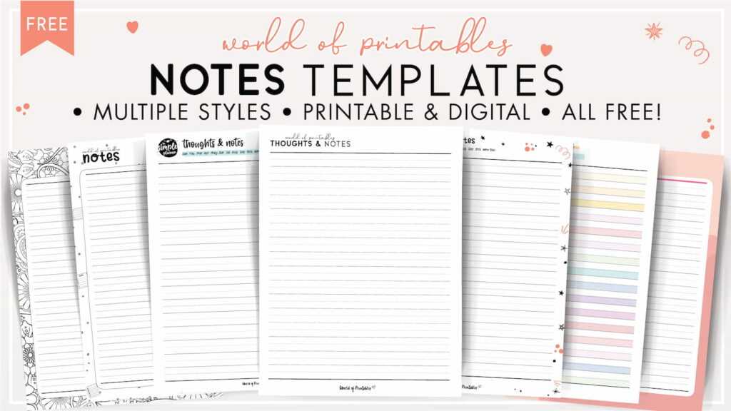 free printable notes
