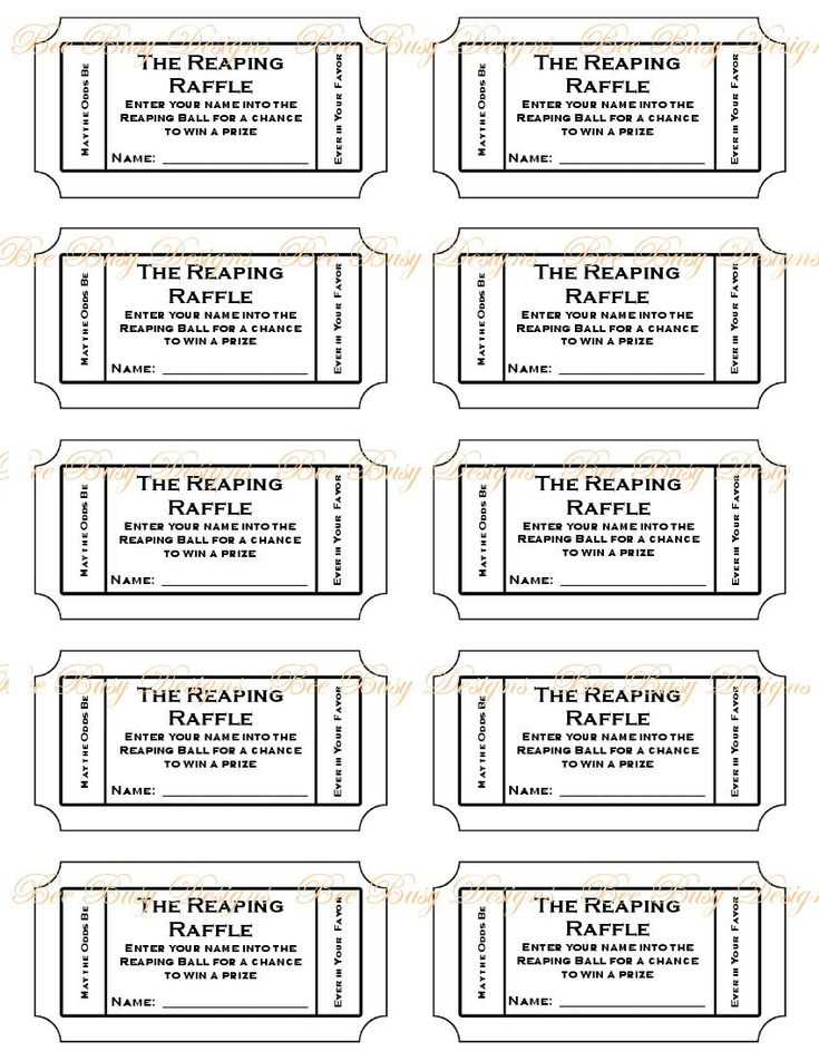 free printable numbered raffle tickets