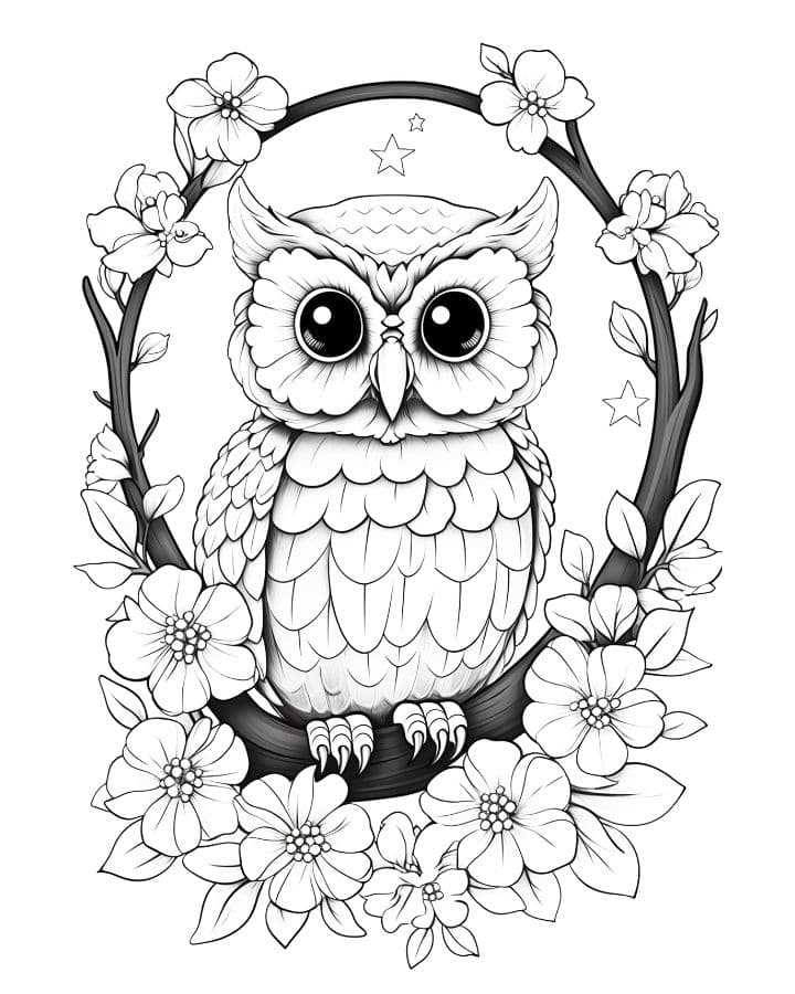 free printable owl coloring page