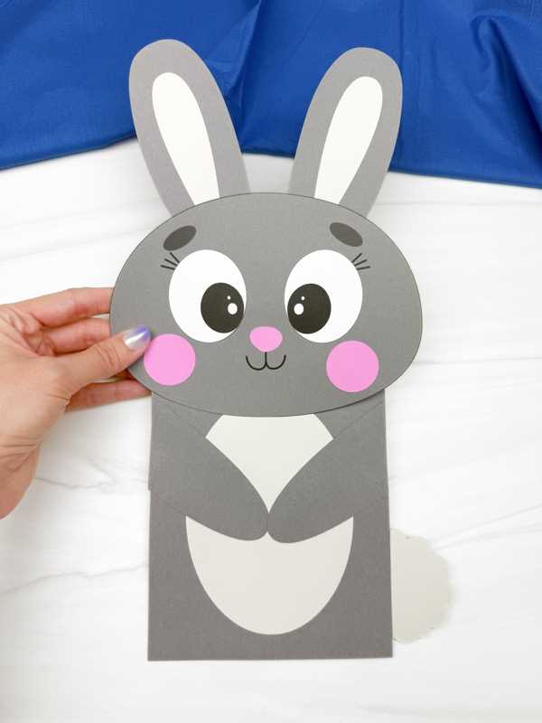 free printable paper bag bunny puppet templates