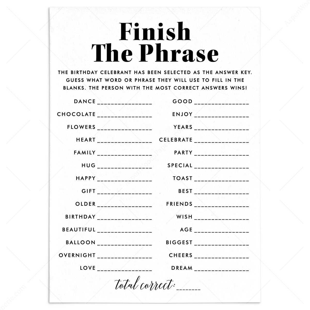 free printable party games for adults