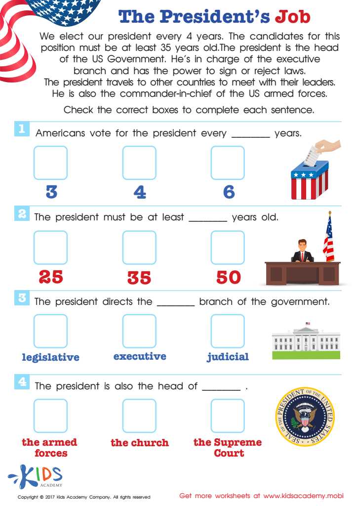 free printable president worksheets