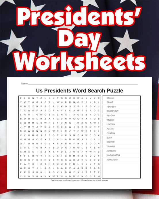 free printable president worksheets