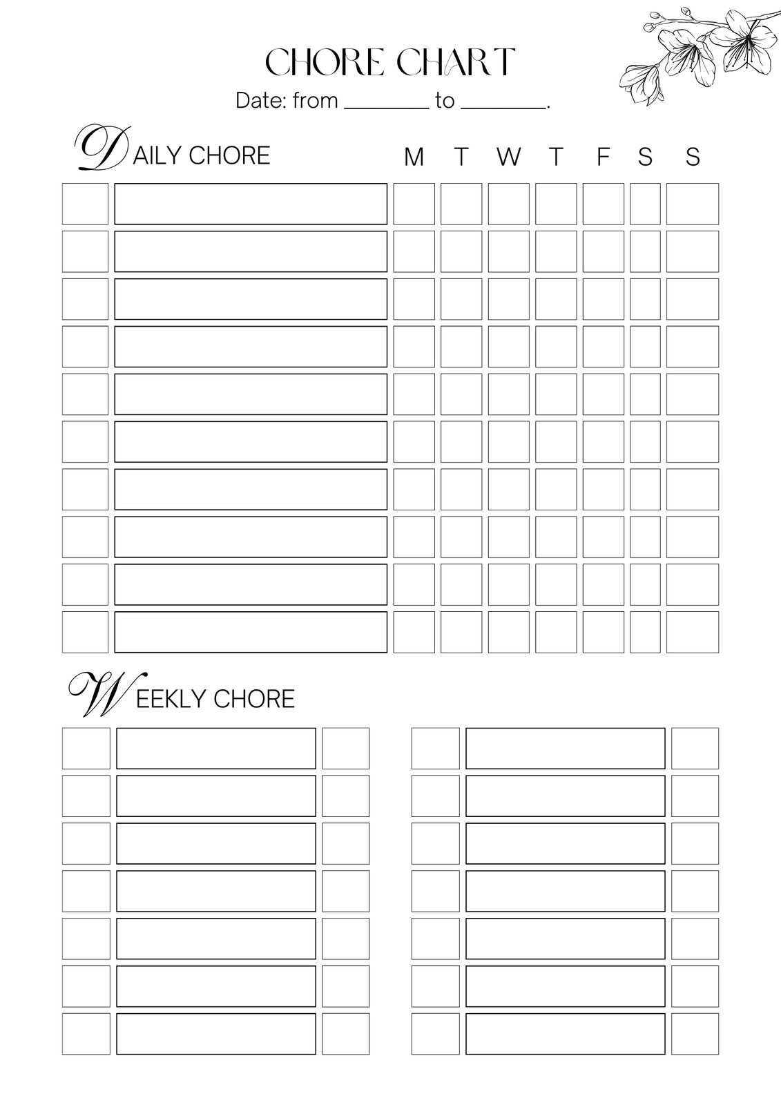 free printable printable chore chart free printable printable chore chart