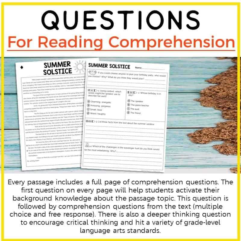 free printable reading comprehension worksheets for 5th graders