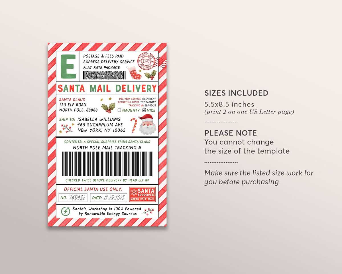 free printable santa shipping label