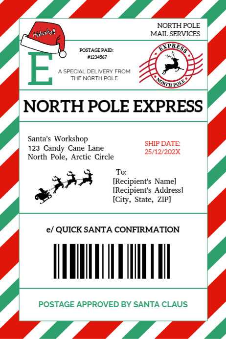 free printable santa shipping label