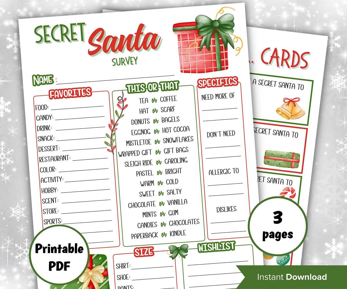 free printable secret santa wish list for coworkers