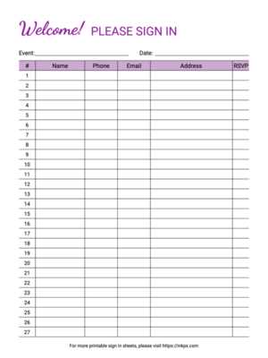 free printable sign in sheets