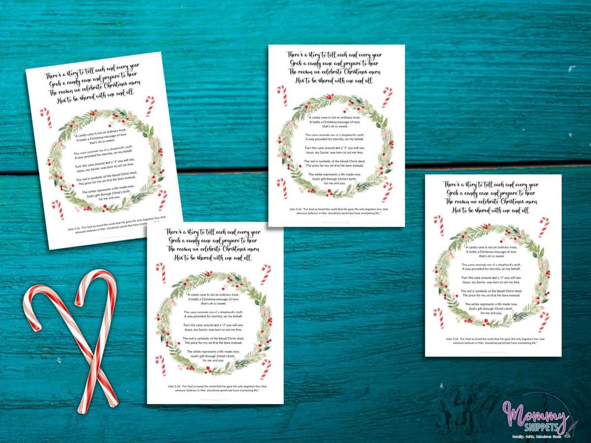 free printable story of the candy cane