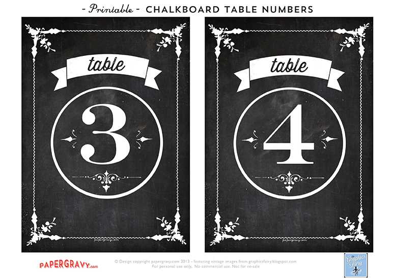 free printable table numbers