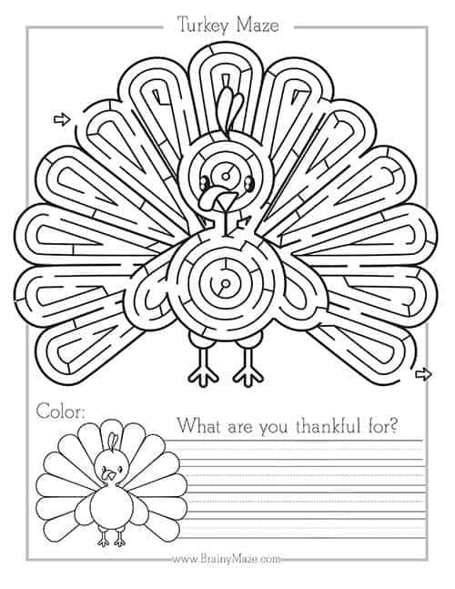 free printable thanksgiving activity sheets